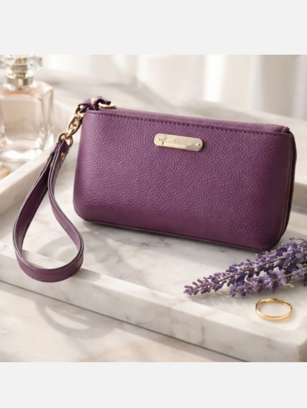 Montana West Purple Leather Wristlet